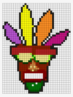 Crash Bandicoot Aku Aku Perler Bead Pattern / Bead - Crash Bandicoot Perler Beads