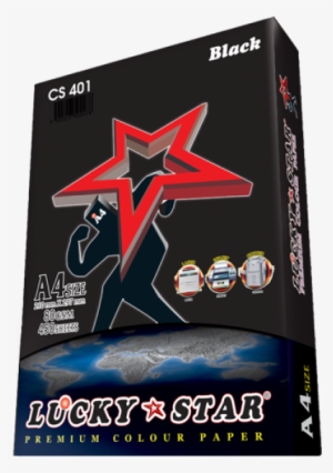 A4 Lucky Star Colour Paper Cs401 Black 80gsm 450 Sheets - Officeplus.com.my