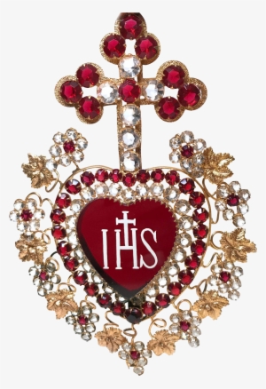 Antique Nineteenth Century French Flaming Sacred Heart