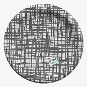 Grey Cross Hatch 7inch Paper Plate 1 - Circle