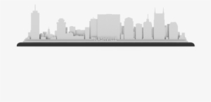 Nashville Stainless Steel Skyline - Nashville Skyline Transparent White