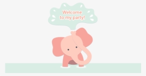 Happy Elephant Illustration Free Vector Png Graphic - Cartoon