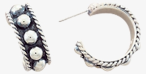 Vendor-unknown Collections Black Silver Bead Hoops - Vogt Silversmiths Beaded Women's Western Hoop Earrings