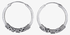 Bali Hoop Earrings Fse005 - Darksilver Bali Creolen Fse005