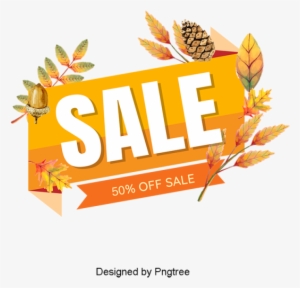 Simple Cartoon Autumn Promotion Design, Simple, Autumn, - Discount Tag