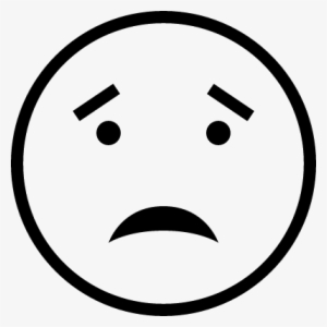 Worried Face Vector - Worried Face Emoji Black And White
