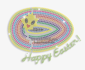 Best Happy Easter Letters With Egg Hotfix Neon Rhinestud - Circle
