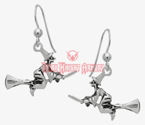 Flying Witch Earrings - Earrings: Sterling Silver Fly Free Witch Earrings (ss12)
