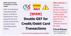 Double Gst Credit Debit Card Transactions - Credit