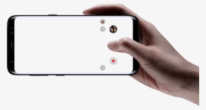 Galaxy S8 In Landscape Mode Being Held By Hand - Phone Camera Transparent Background