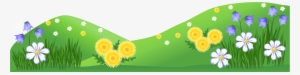 Grass Ground With Flowers Clipart - Fondos De Paisajes Animados