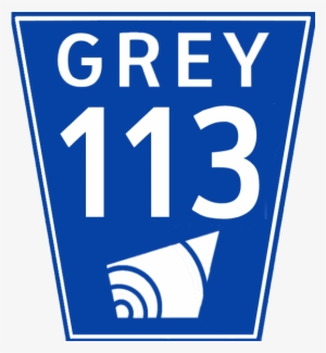 Grey Road 113 Sign