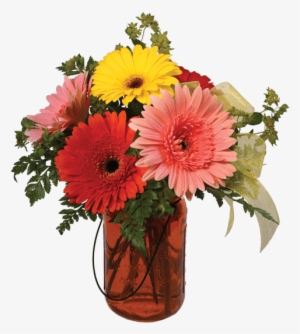Mason Jar Flowers Png Image Free Library - Gerberas In Mason Jars