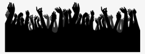 Crowd Hands Clipart Graphic Transparent - Hands Up Silhouette Png