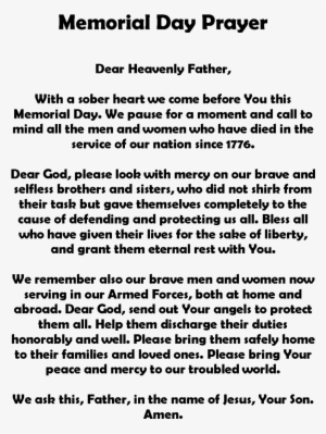 Memorial Day Poems - Memorial Day Prayer