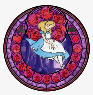Alice S Stained Glass Window Disney Leading Ladies - Kingdom Hearts Alice Stained Glass