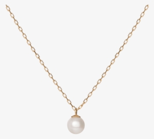 Single Pearl Pendant Gold Necklace