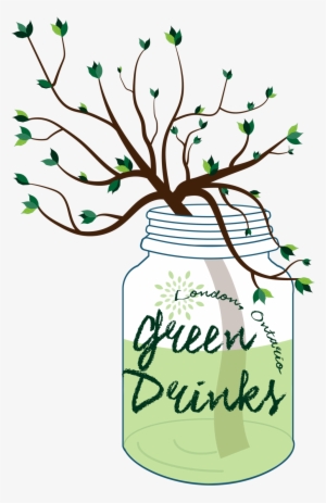 Green Drinks Logo With Len Burst