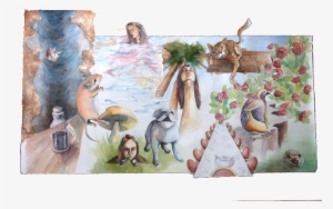 Wonderland - Watercolor Collage - Painting