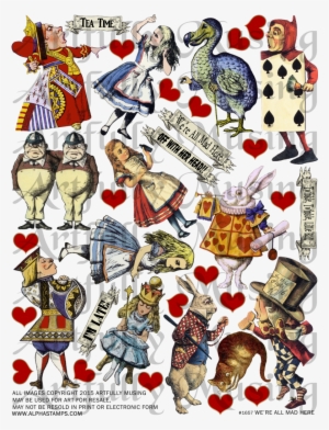 Alice In Wonderland Tarot Cards, Wonderland Scene Clip - Alice In Wonderland Collage Sheets