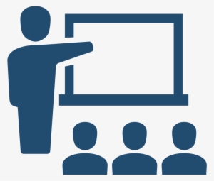 Teacher Using Board - Classroom Icon Png Blue