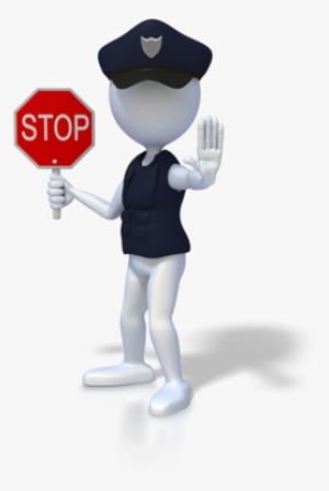 Police Officer Stop 400 Clr - Cartoon Holding A Stop Sign Png
