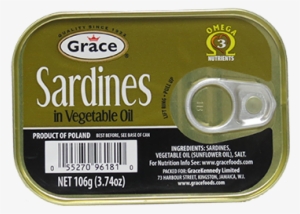Streaky Bacon - Grace Foods Grace Sardines In Vegetable Oil, 3.74 Oz