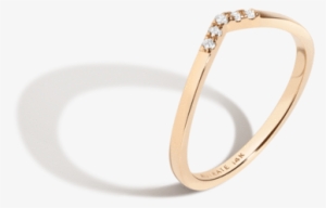 Brooklyn Bridge Ring With White Diamonds Yellow Gold - Colored Gold