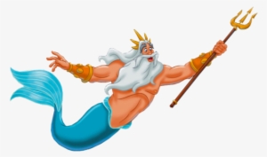 King Triton In Happy Mood - Little Mermaid King Triton Png