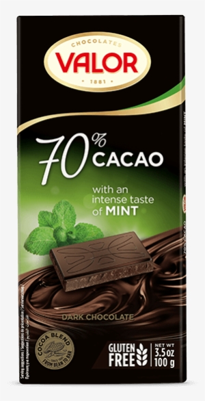 70% Dark Chocolate With Mint 100g - Valor Chocolate Mint