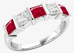 Ruby And Diamond Eternity Ring For Women In 18ct White - 0.30ct Ruby & Diamond Eternity Ring