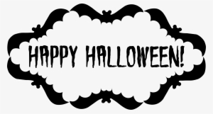 Halloween Sign Png - Black And White Happy Halloween Clipart