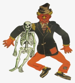 Vintage Collection Of Halloween Paper Hanging Decorations - Illustration