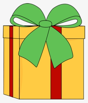 Yellow Christmas Gift Clip Art - Cute Christmas Present Clipart
