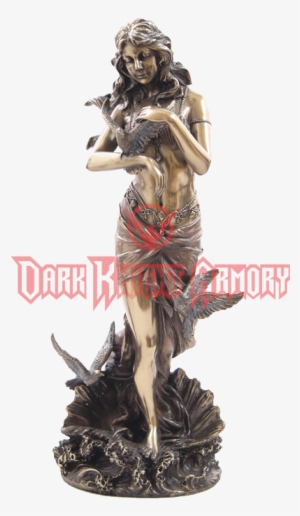 Aphrodite With Doves Standing On Sea Shell Statue - Aphrodite Statue