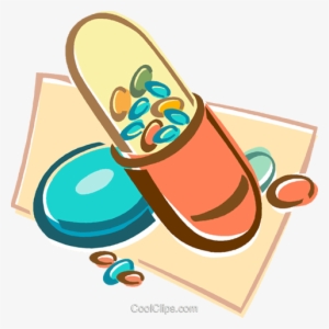 Pill, Capsule Royalty Free Vector Clip Art Illustration - Drug Abuse Prevention And Control Clipart