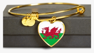 Image Of Wales Flag Golden Heart Jewelry Nn8