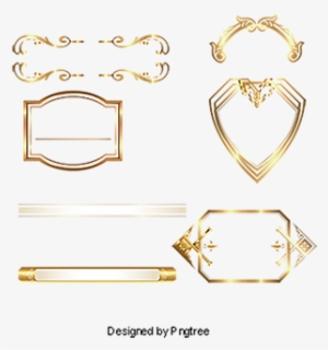 Decorative Design Frame Gold Pattern Vector Material, - Design