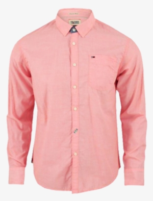 ~tommy Hilfiger Denim Long Sleeve Fuschia Shirt - Tommy Hilfiger Pink Shirt Men