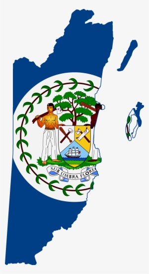 Flag Map Of British Honduras (1950 - Belize Flag Map Png