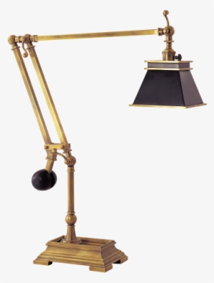 Engraver's Desk Lamp In Antique-burnished Brass With