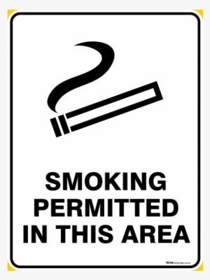Prohibition Smoking Permitted In This Area - Notice Smoking Area