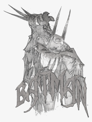 Batman Scary Right Hand Men's V Neck T Shirt - Sketch