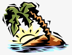 Tropical Island Royalty Free Vector Clip Art Illustration