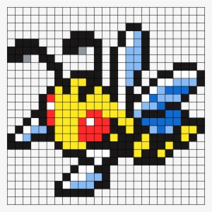 Beedrill Pokemon Sprite Perler Bead Pattern / Bead - Legendary Pokemon Pixel Art Grid
