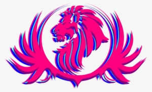 Pink Lion Crest Clip Art - Pink Lion