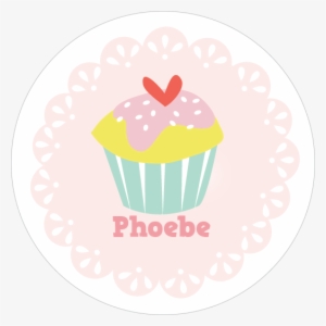 Pink Cupcake Water Resistant Labels - Water