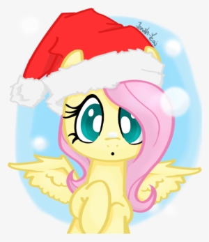 Jonah-yeoj, Fluttershy, Hat, Safe, Santa Hat, Snow, - Май Литл Пони Новый Год
