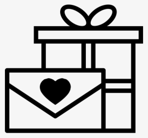 Love Letter And Gift Box With Ribbon Comments - Sobre O Regalo Para Invitacion