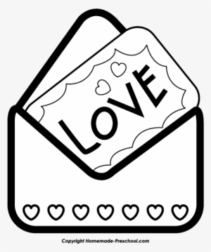 Love Letter Cliparts - Valentine Black And White Clipart